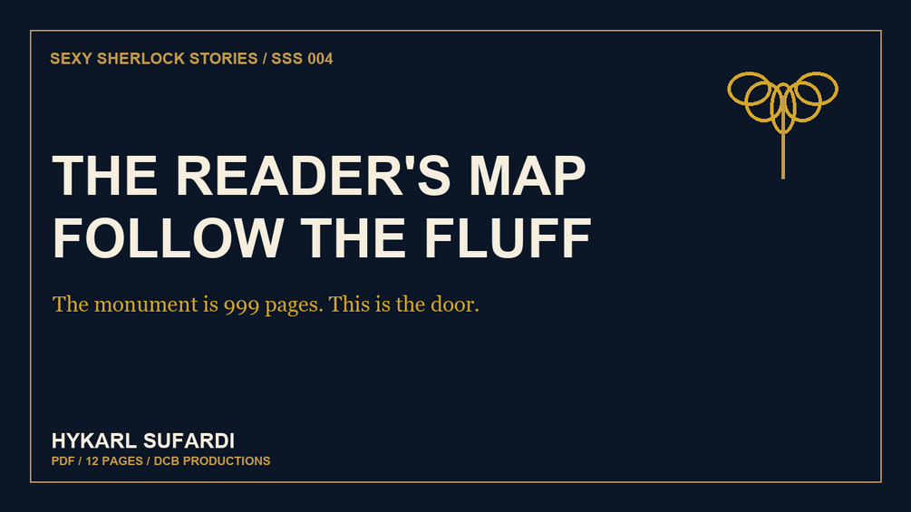 Midnight-blue Reader’s Map cover with antique-gold type and a gold botanical line mark.