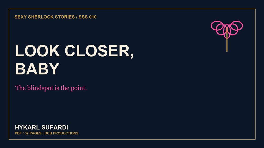 Midnight-blue Look Closer, Baby cover with a bright botanical line mark.